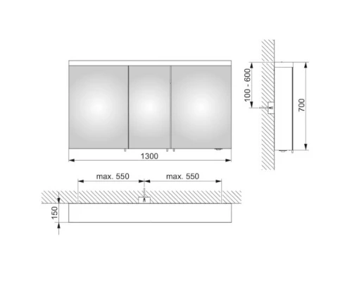 Зеркальный шкаф 130x70 см KEUCO Royal Reflex.2 24205171301