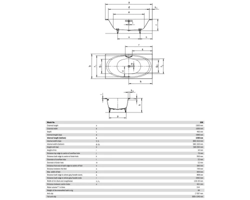 Стальная ванна 190x100 см Kaldewei Ellipso Duo 230 с покрытием Easy-Clean