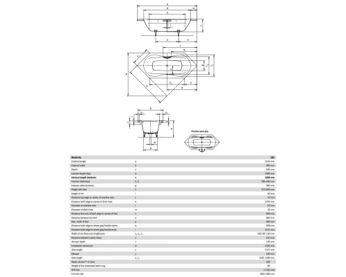 Стальная ванна 214x90 см Kaldewei Mega Duo 6 182 Standard