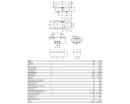 Стальная ванна 180x90 см Kaldewei Mega Duo Oval 184 Standard