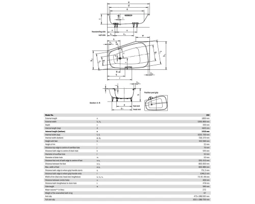 Стальная ванна 180x120 см R Kaldewei Plaza Duo 190 с покрытием Anti-Slip и Easy-Clean