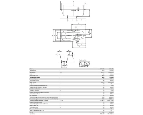 Стальная ванна 157x70 см R Kaldewei Mini Star 835 с покрытием Anti-Slip