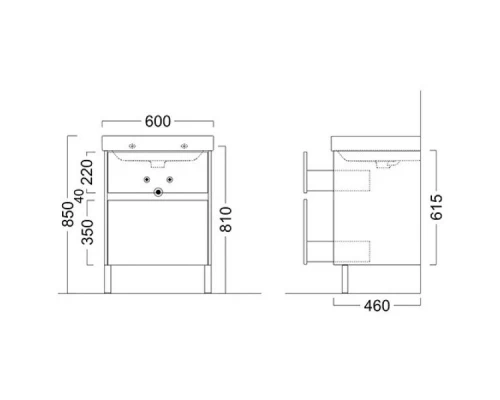 Тумба белый глянец 57,5 см Kerama Marazzi Buongiorno BGN.60.2\WHT.UK