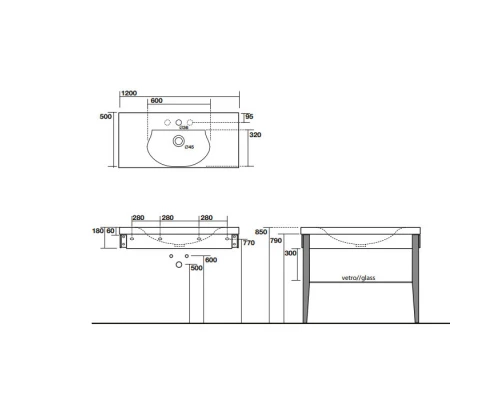 Тумба 120 см темный ясень Kerasan Bentley 917347 Frassino Scuro