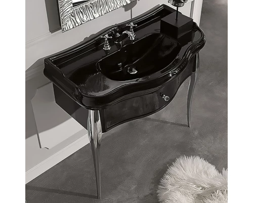 Тумба черный глянец 90 см Kerasan Retro 7363K3