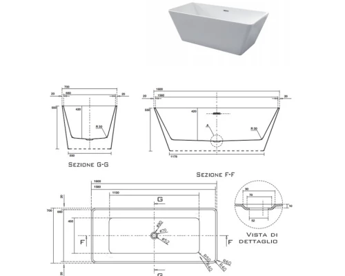 Акриловая ванна 160x70 см Kerasan Ego 743101