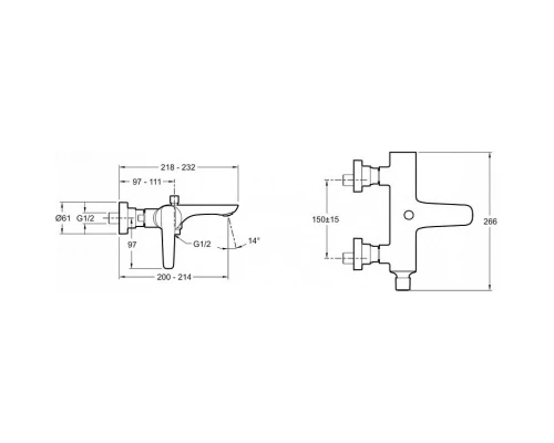 Смеситель для ванны Jacob Delafon Aleo+ E72319-CP + E32910-CP