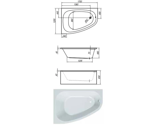 Акриловая ванна 170x120 см D Kolpa San Chad Basis 5013-01