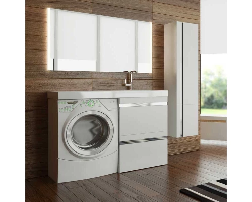 Пенал подвесной с бельевым мешком белый глянец R LOTOS-37