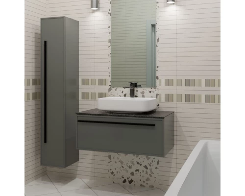 Пенал подвесной серо-зеленый матовый L/R La Fenice Elba FNC-05-ELB-G-30