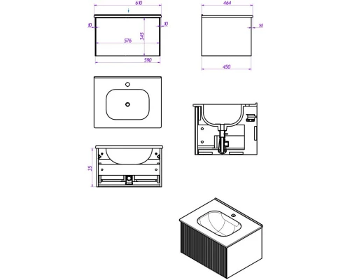 Тумба белый матовый 59 см La Fenice Terra FNC-01-TER-B-60