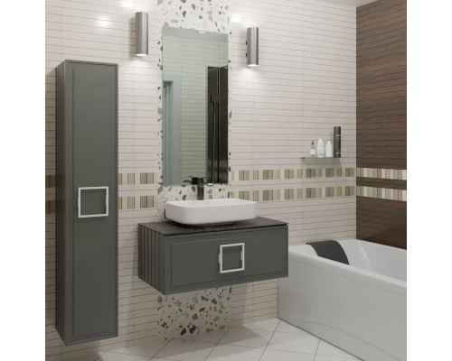 Пенал подвесной серо-зеленый матовый L/R La Fenice Cubo FNC-05-CUB-G-30