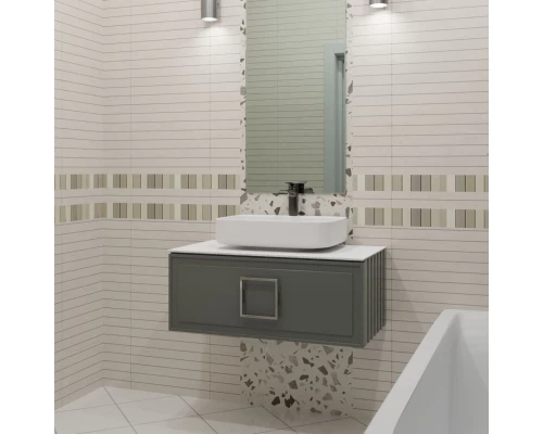 Тумба серо-зеленый матовый 77,6 см La Fenice Cubo FNC-01-CUB-G-80