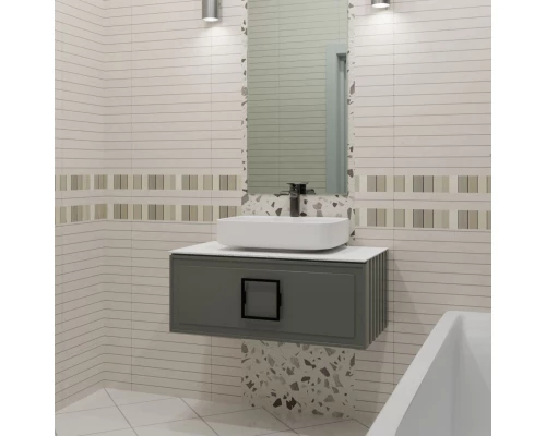 Тумба серо-зеленый матовый 87,6 см La Fenice Cubo FNC-01-CUB-G-90