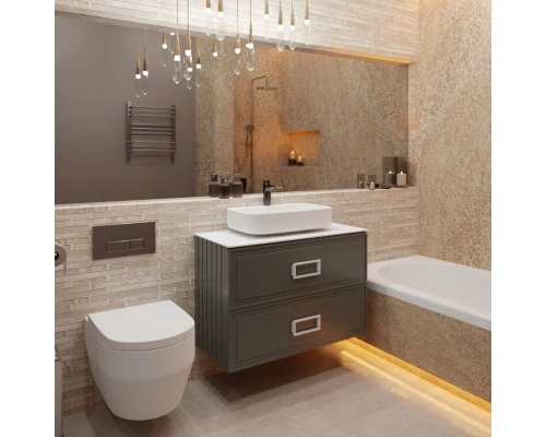 Тумба серо-зеленый матовый 77,6 см La Fenice Cubo Twin FNC-01-CUB-G-80-2