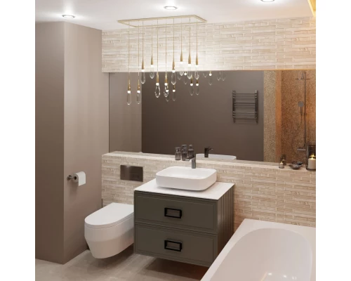 Тумба серо-зеленый матовый 77,6 см La Fenice Cubo Twin FNC-01-CUB-G-80-2