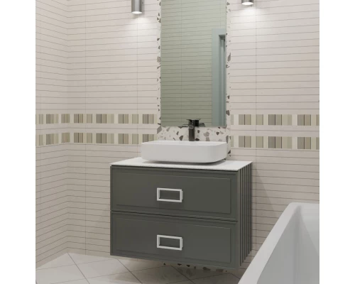 Тумба серо-зеленый матовый 77,6 см La Fenice Cubo Twin FNC-01-CUB-G-80-2