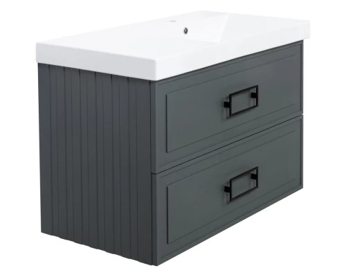 Тумба серо-зеленый матовый 87,6 см La Fenice Cubo Twin FNC-01-CUB-G-90-2