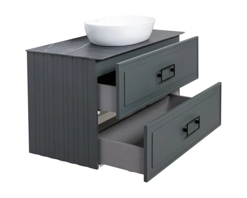 Тумба серо-зеленый матовый 87,6 см La Fenice Cubo Twin FNC-01-CUB-G-90-2