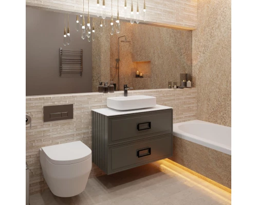 Тумба серо-зеленый матовый 87,6 см La Fenice Cubo Twin FNC-01-CUB-G-90-2