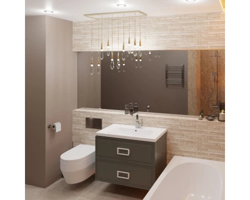 Тумба серо-зеленый матовый 87,6 см La Fenice Cubo Twin FNC-01-CUB-G-90-2