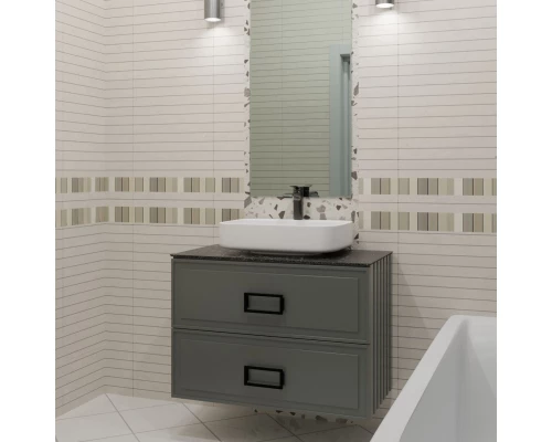 Тумба серо-зеленый матовый 87,6 см La Fenice Cubo Twin FNC-01-CUB-G-90-2