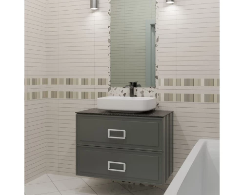 Тумба серо-зеленый матовый 87,6 см La Fenice Cubo Twin FNC-01-CUB-G-90-2