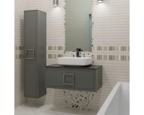 Пенал подвесной серо-зеленый матовый L/R La Fenice Cubo FNC-05-CUB-G-30 + FNC-04-CUB-C-168