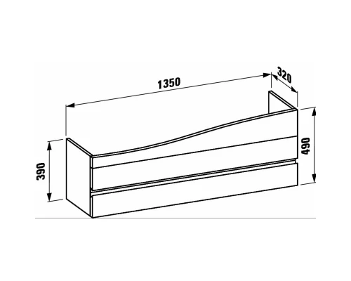 Тумба орех 135 см 2 ящика Laufen Alessi One 4.2436.0.097.630.1