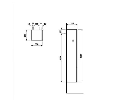 Пенал левосторонний белый матовый Laufen Pro 4.8312.1.095.463.1