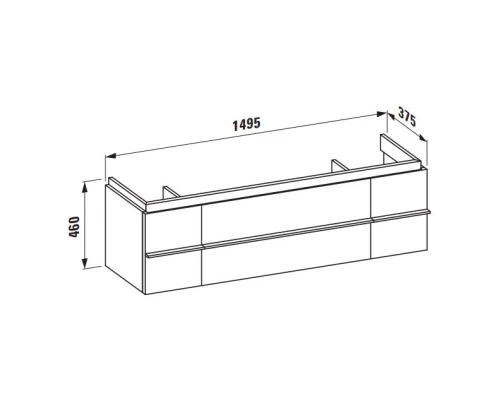Тумба белый глянец 149,5 см 2 ящика, 2 дверцы Laufen Case 4.0135.4.075.475.1