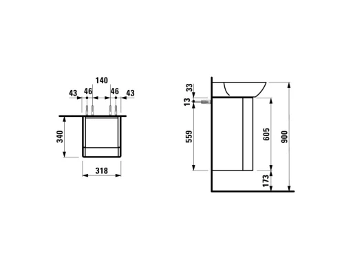 Тумба белый матовый 31,8 см Laufen Ino 4.2535.1.030.170.1