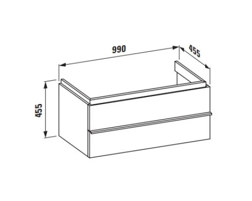 Тумба белый матовый 99 см 2 ящика Laufen Case 4.0128.2.075.463.1