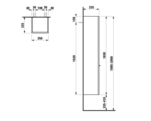 Пенал подвесной белый дуб R Laufen Case 4.0202.2.075.519.1