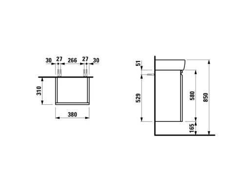 Тумба белый матовый 38 см R Laufen Pro 4.8301.2.095.463.1