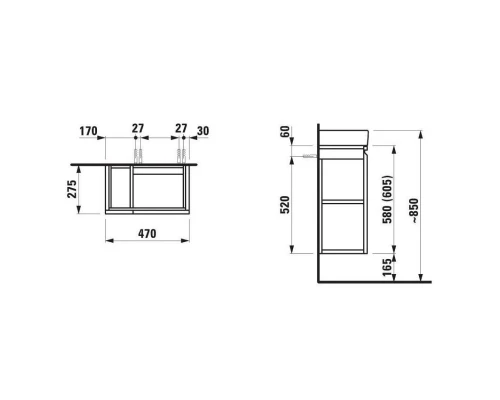 Тумба белый матовый 47 см Laufen Pro 4.8300.1.095.475.1