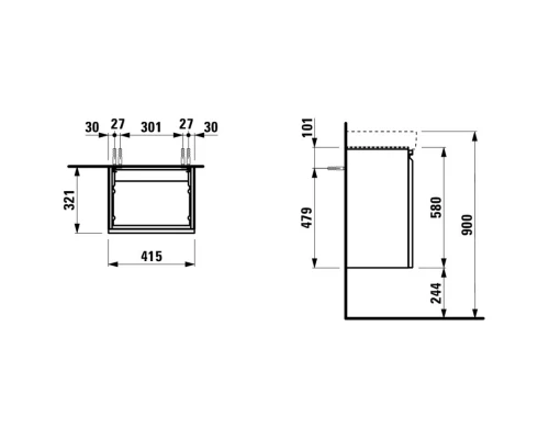 Тумба белый матовый 41,5 см Laufen Pro 4.8330.2.096.463.1