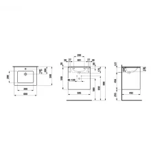 Тумба с раковиной белый глянец 60 см Laufen Base 8.6496.0.261.104.1