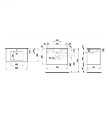Тумба с раковиной белый матовый 80 см Laufen Base 8.6496.1.260.104.1