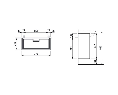 Тумба белый глянец 77,6 см Laufen New Classic 4.0604.2.085.631.1