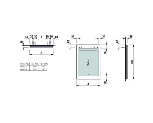 Зеркало 55x80 см Laufen Leelo 4.4762.2.950.144.1