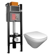 Комплект подвесной унитаз Jacob Delafon Modern Life E77725-0 + E77168-0 + система инсталляции Jacob Delafon E33131RU-NF