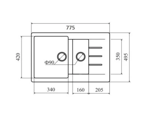 Кухонная мойка VANILLA Lava D2.VNL