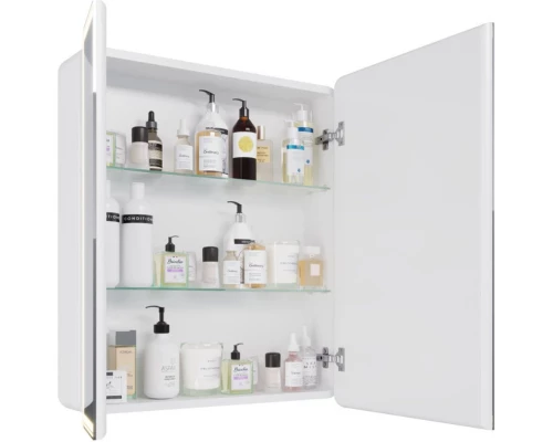 Зеркальный шкаф 70x80 см белый глянец Lemark Element LM70ZS-E