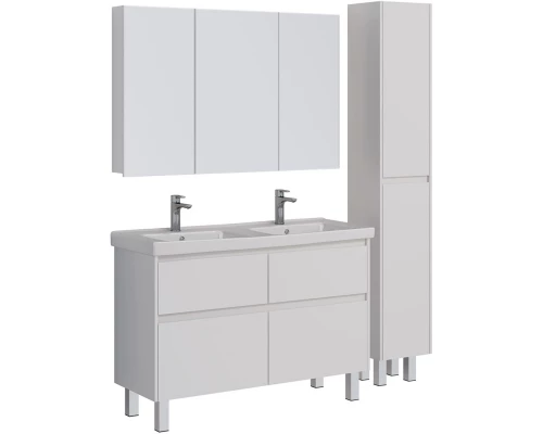 Зеркальный шкаф 120x79 см белый глянец Lemark Universal LM120ZS-U