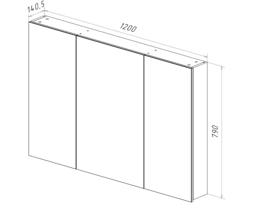 Зеркальный шкаф 120x79 см белый глянец Lemark Universal LM120ZS-U