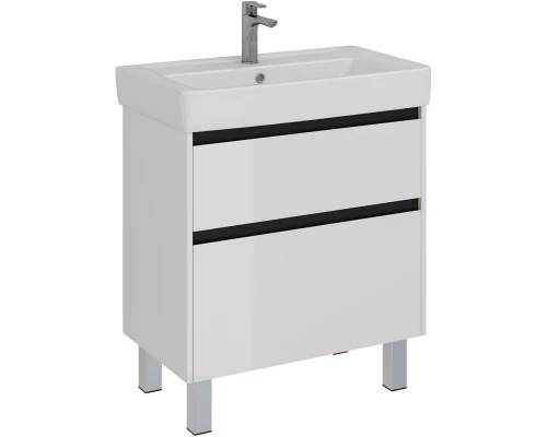 Тумба белый глянец/черный 74,4 см Lemark Combi LM03C80T-black