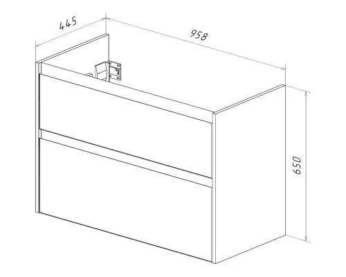 Тумба дуб кантри/белый глянец 95,8 см Lemark Combi LM03C100T-dub
