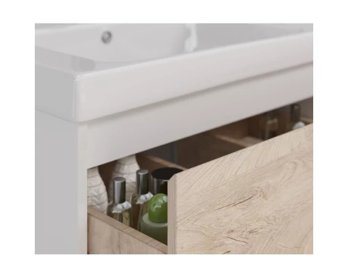 Тумба дуб кантри/белый глянец 95,8 см Lemark Combi LM03C100T-dub