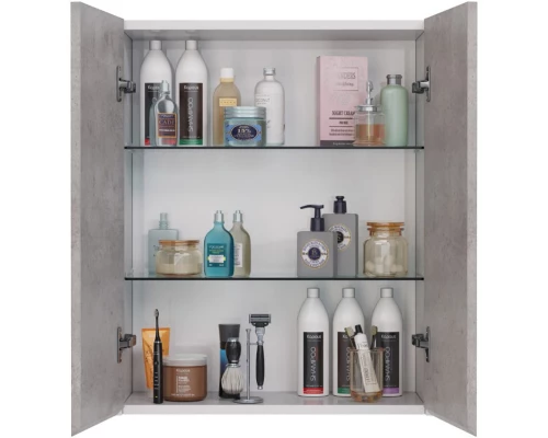 Шкаф двустворчатый 60x75 см белый глянец/бетон Lemark Combi LM03C60SH-Beton